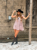 Kailey gingham babydoll dress