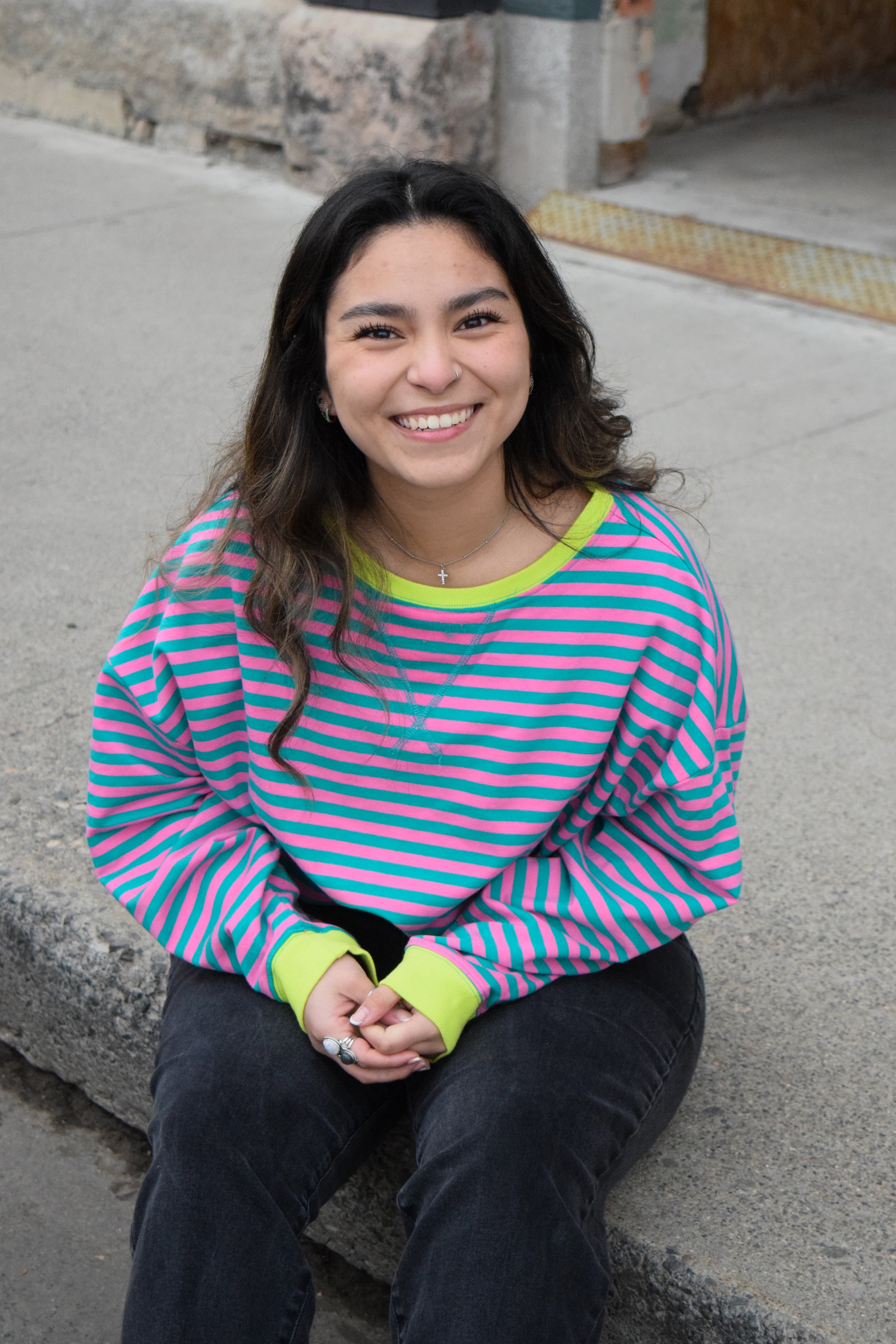 Sarah stripped crewneck