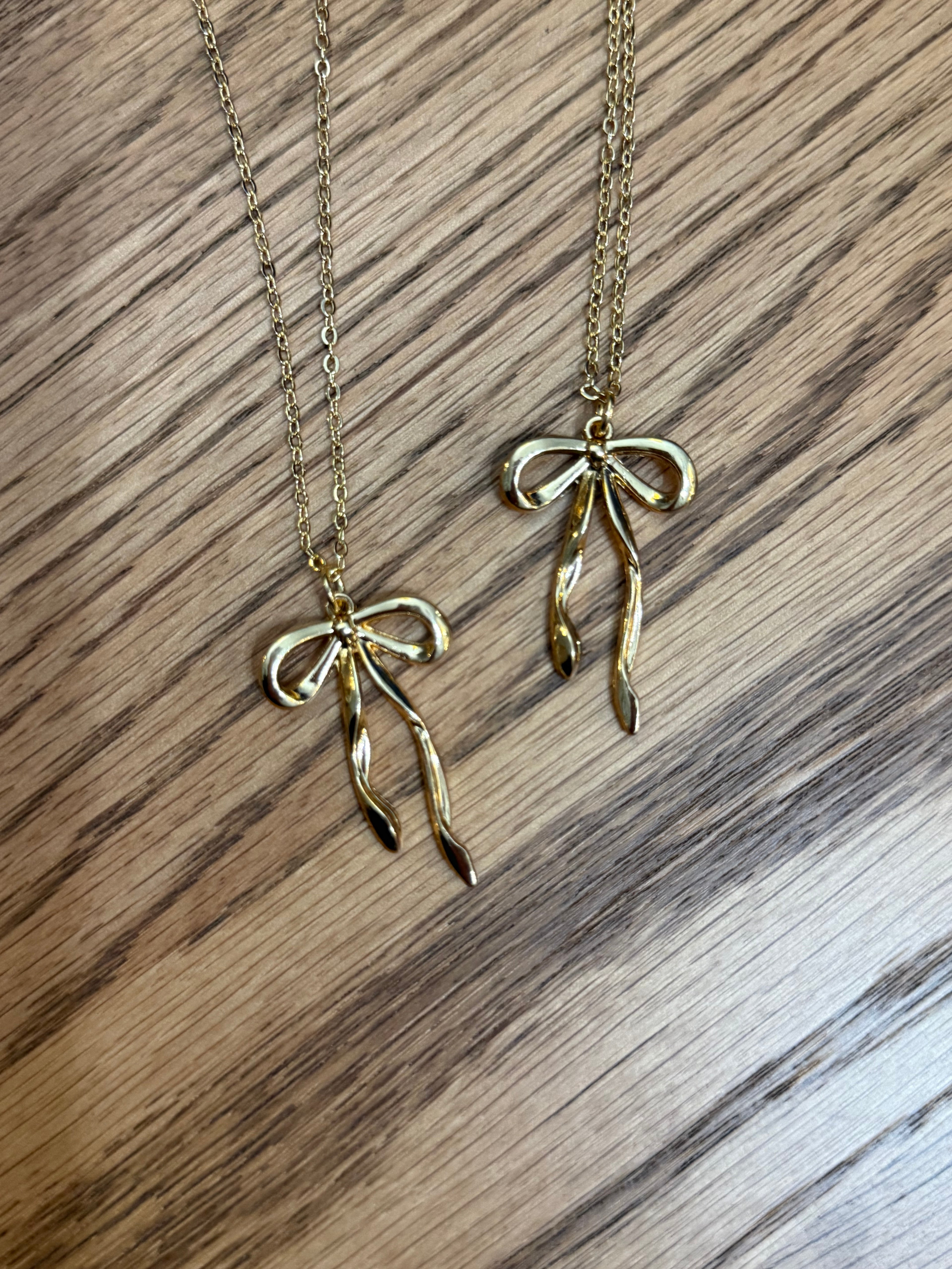 Golden Whisper Bow Necklace