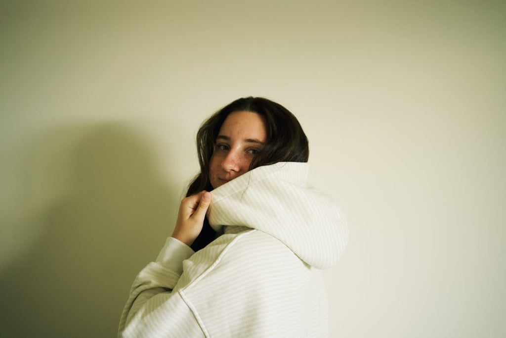 Lemon Cream stripe hoodie
