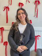 Long Sleeve Knitted Tie Front Cardigan