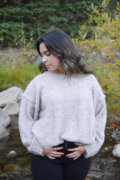 Knit Poly Nylon Wool Sweater Long Sleeve