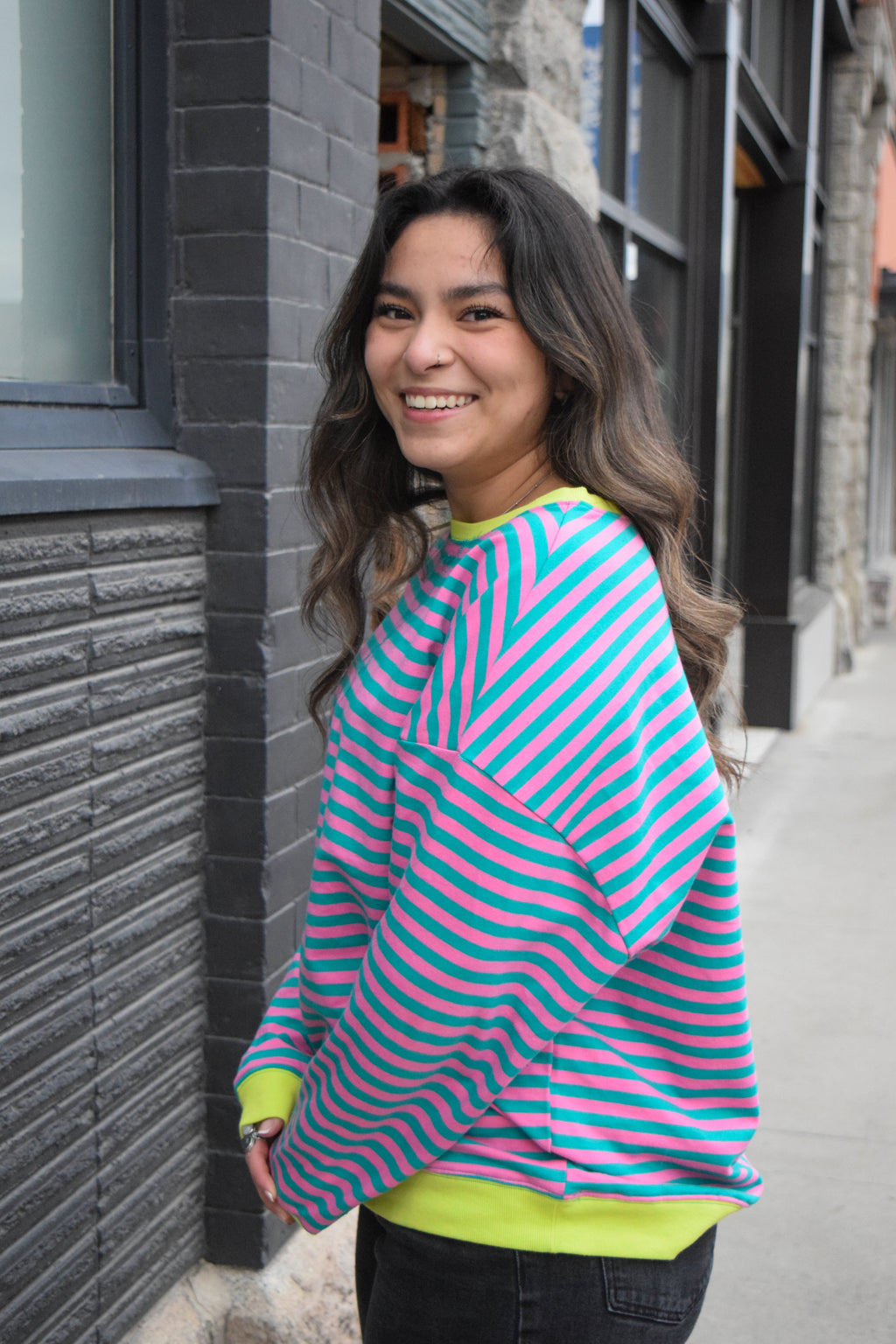 Sarah stripped crewneck