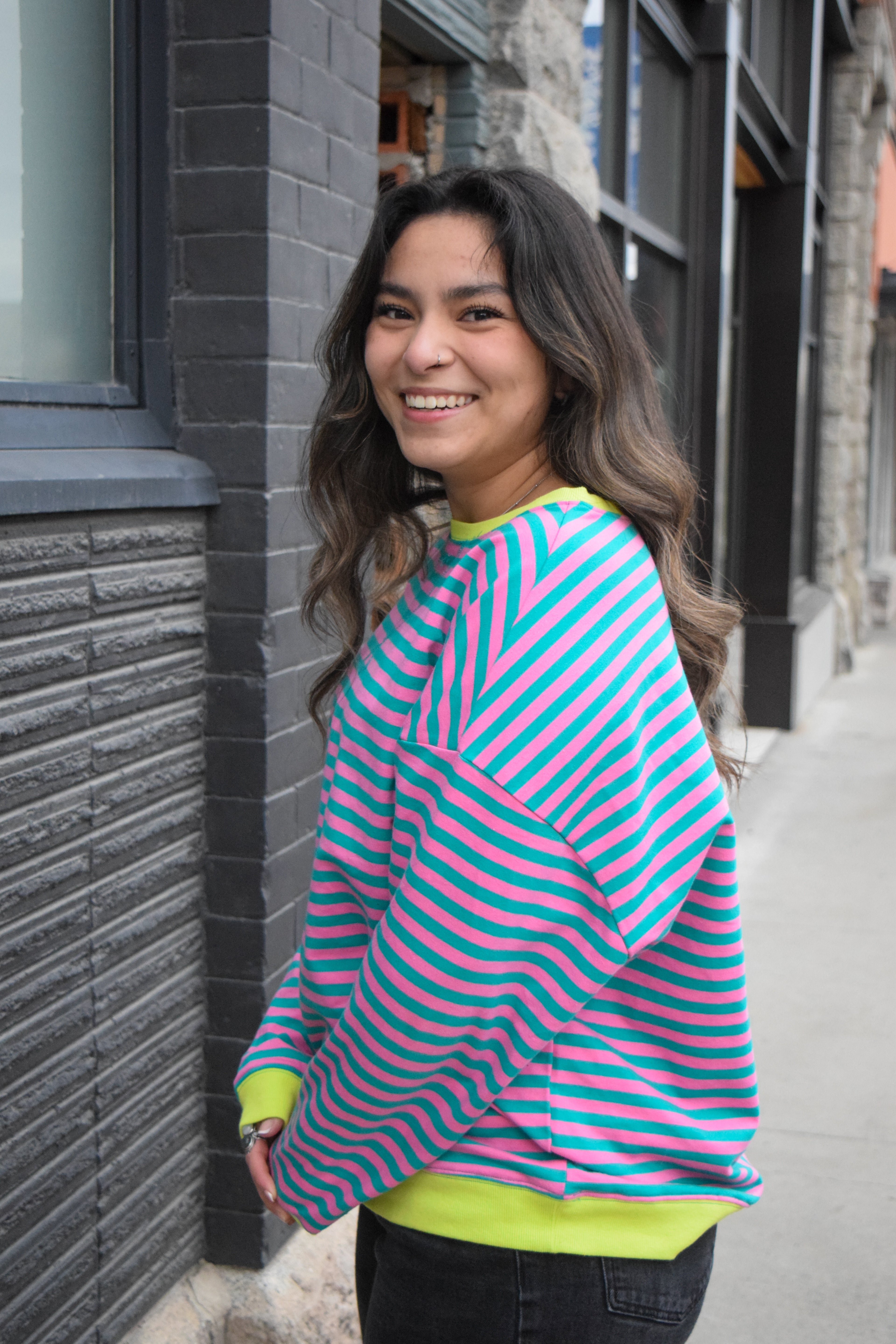 Sarah stripped crewneck