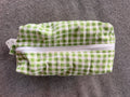 Gingham makeup bag- green