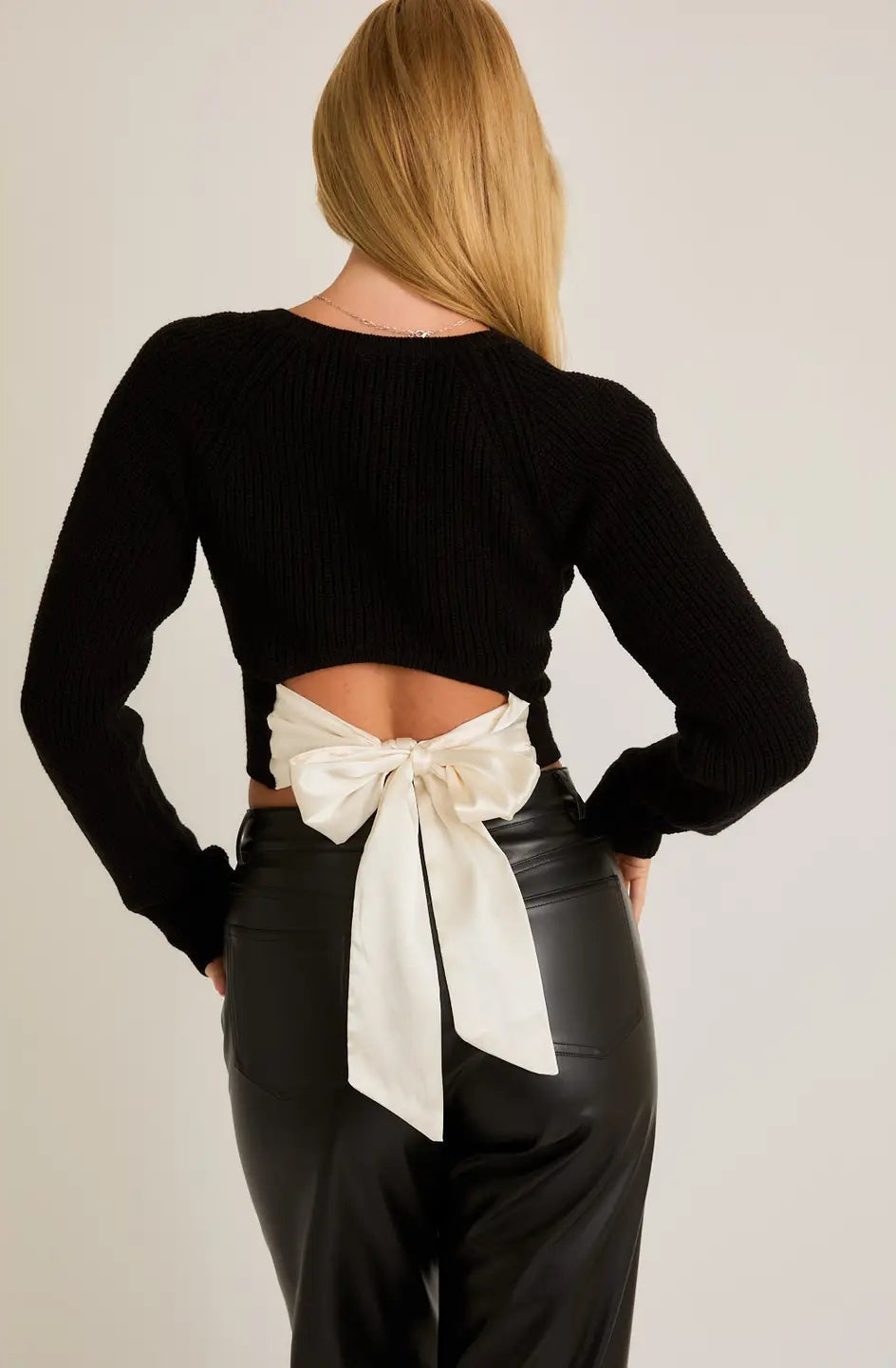 Sweetheart Bow-Back Sweater